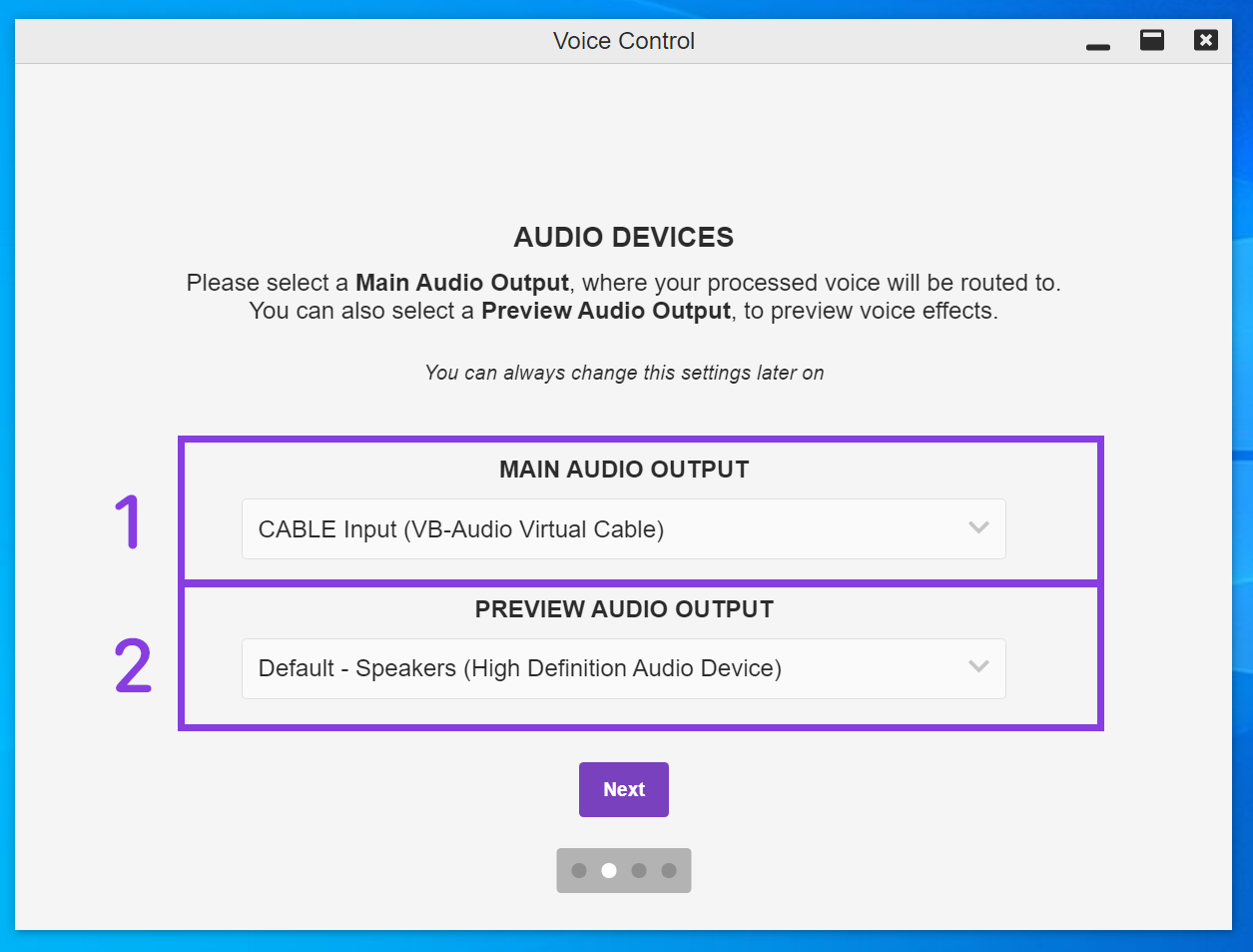 Audio Devices Setup