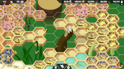 A screenshot of Old Bitey's paw destroying a hive.