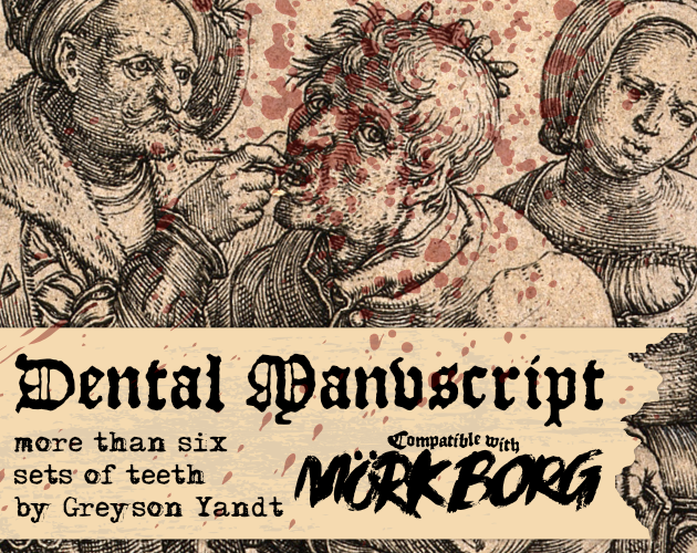Cover image for Dental Manvscript | for MÖRK BORG