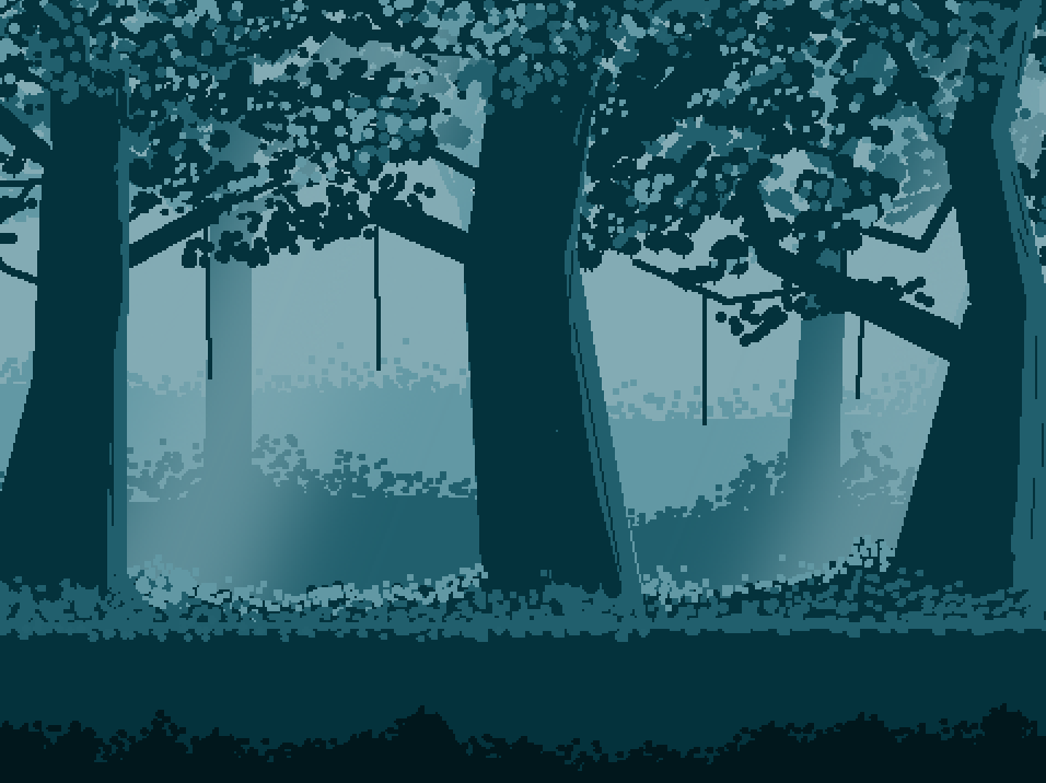 Forest Background In Pixel Art Parallax Ready For 2d Platformer Sidescroller By Saukgp