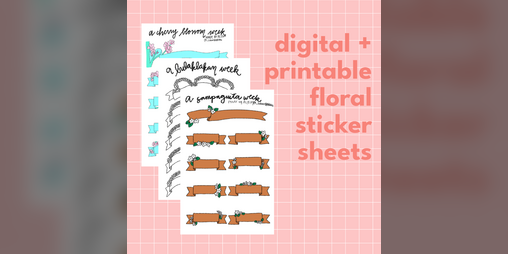 Cover image for digital & printable stickers: sakura, sampaguita, and bulaklakan