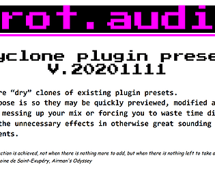 prot.audio DRYCLONE plugin presets (Harmless, Sytrus)