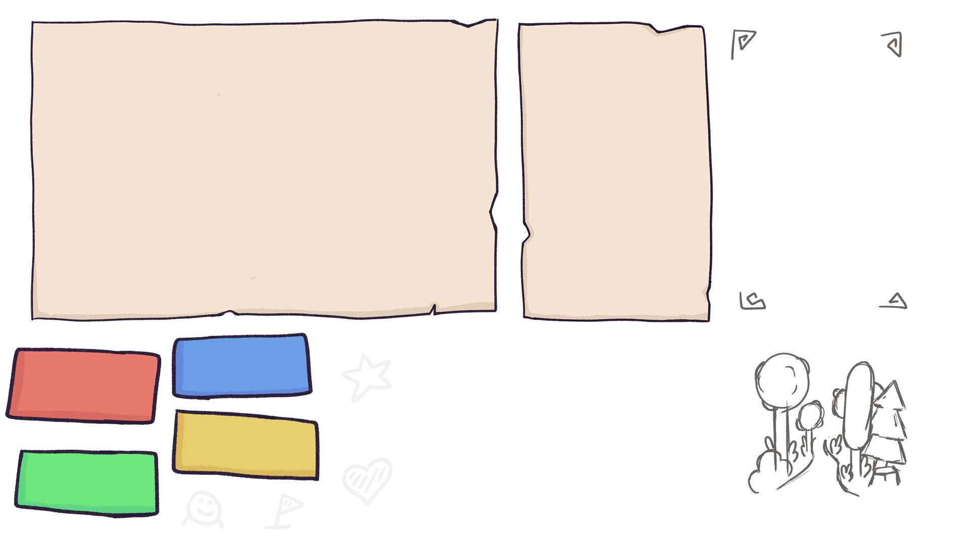 Single elements of the player´s notebook