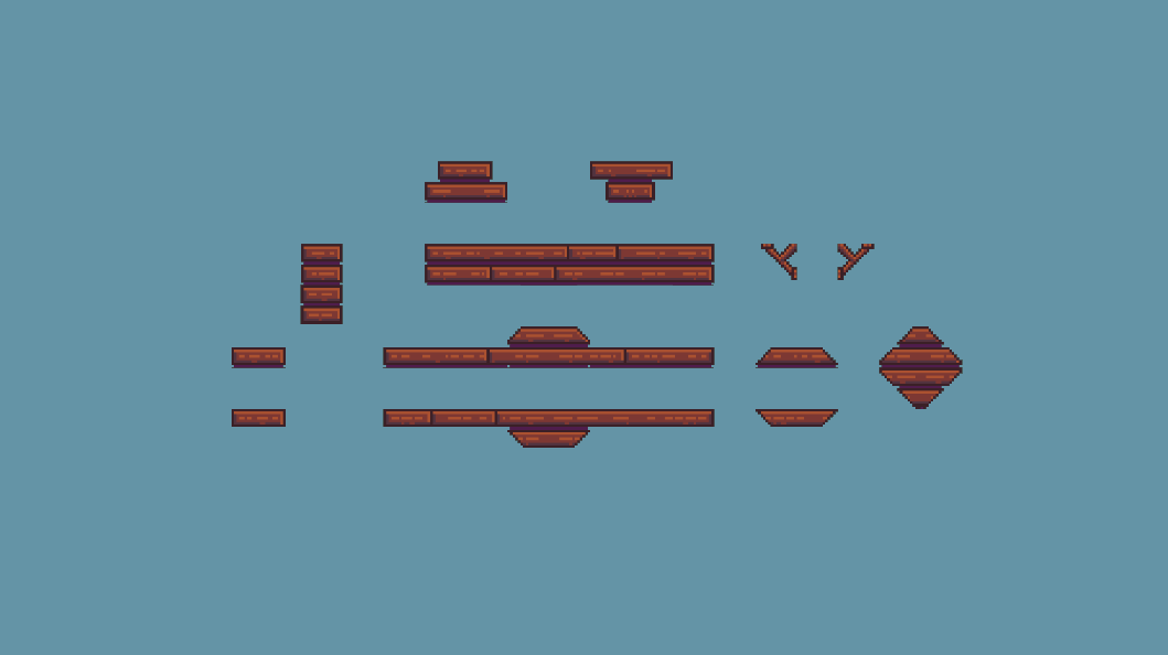 STYLED pixel art wood planks tileset