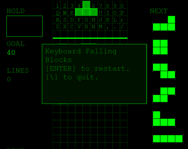Keyboard Falling Blocks (Tetris) by lk00100100