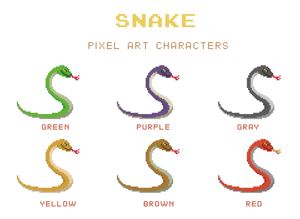 Snake Pixel Art Animal
