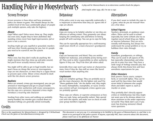 Handling Police in Monsterhearts   - A one-page play-aid for Monsterhearts 2e 