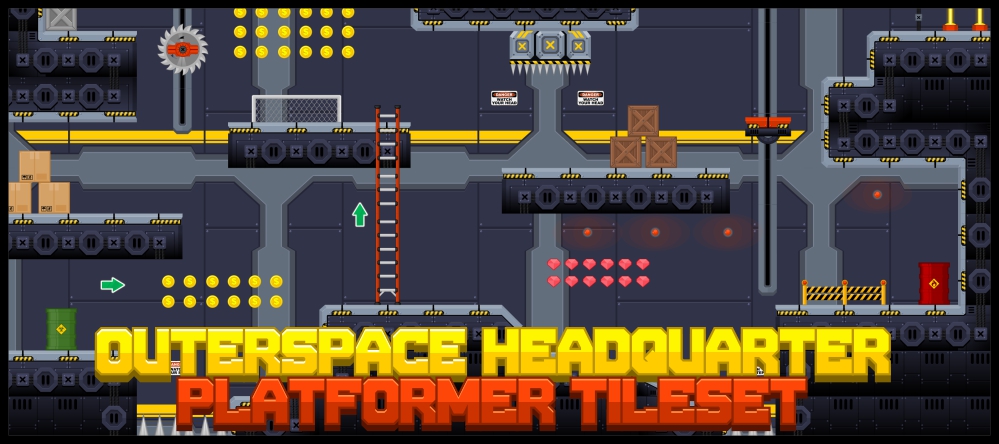 Outerspace HQ - Platformer Tileset