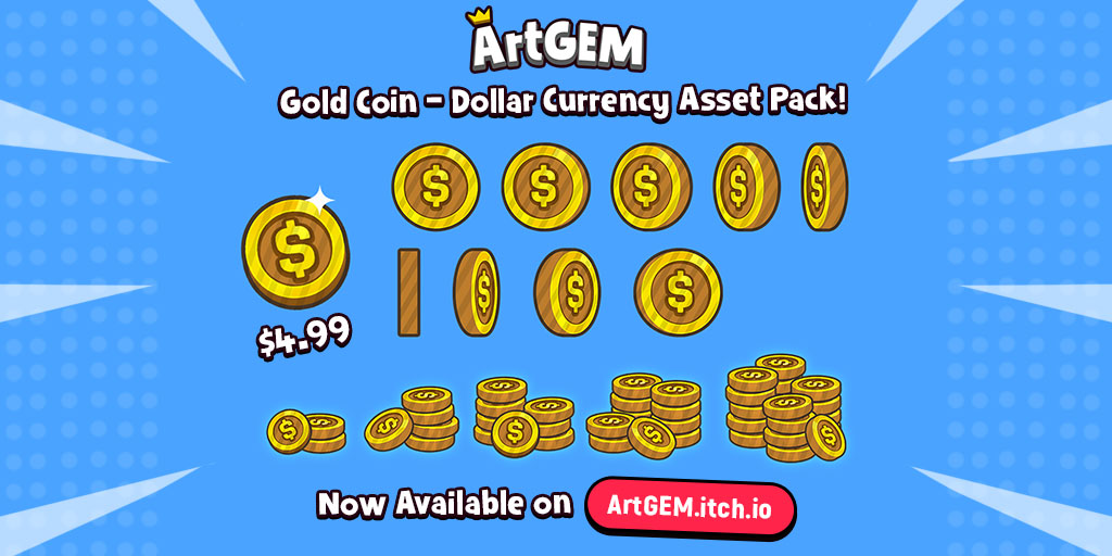 Gold Coin Game Icon - Dollar Pack