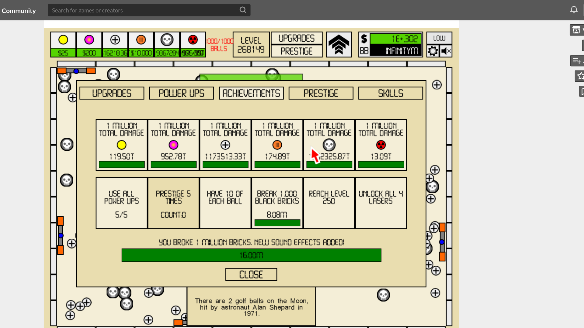 Comments 333 to 294 of 1101 - Idle Breakout by Kodiqi