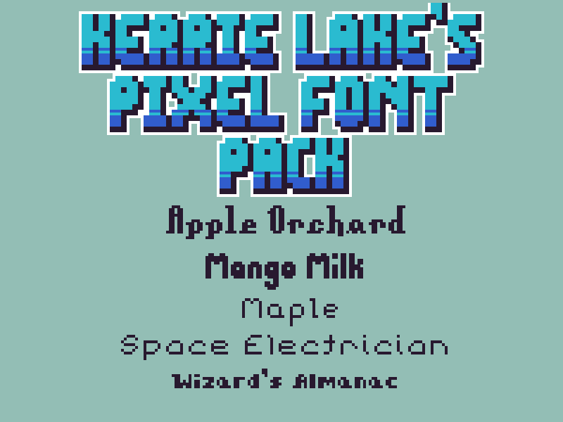 Kerrie Lake's Pixel Font Pack