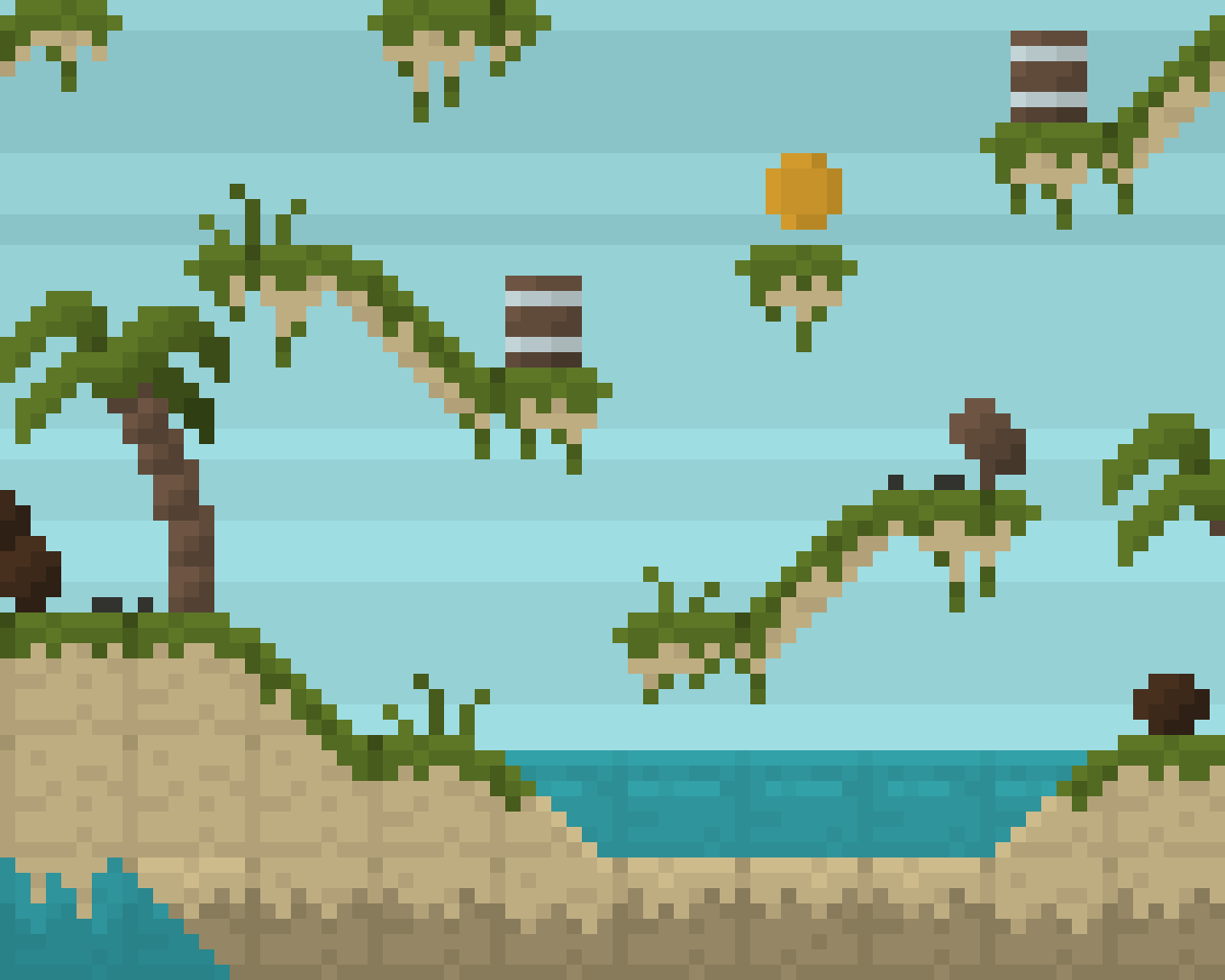 Tropical ocean picoplatformer tileset by analogStudios_