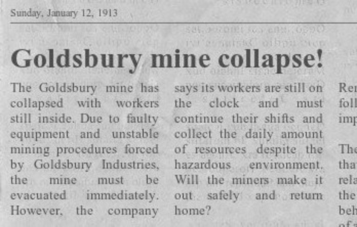The Goldsbury Disaster of 1913