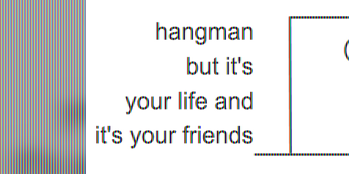Cover image for hangman but it's your life and it's your friends