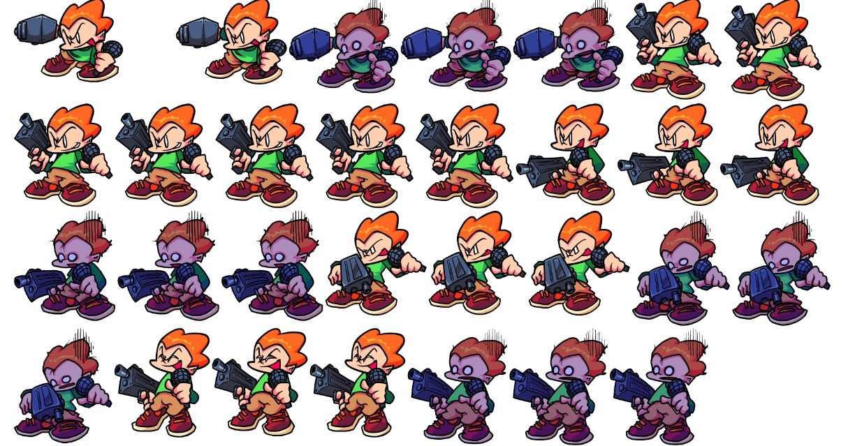 Pico Fnf All Sprites / Pico Train by Cosme : I used paint tool sai to