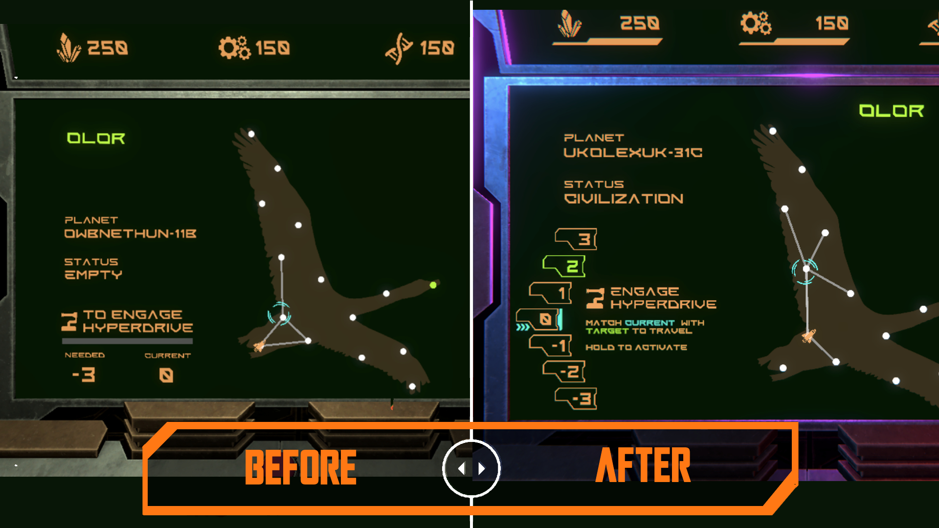 Hyperdrive Before/After