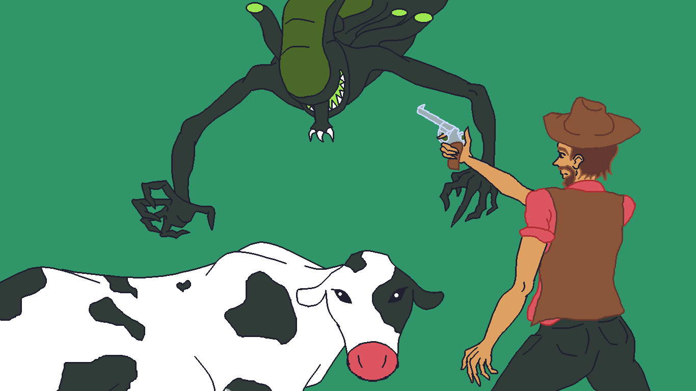 Aliens don`t touch my cows!