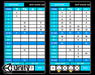 Yamb dice game - Unity source code
