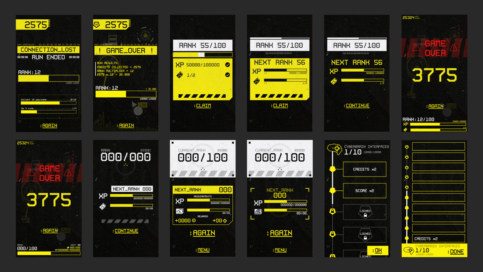 Mockups of ranks UIs (even the bad ones)