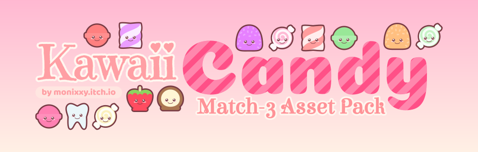 Kawaii Candy Match-3 Asset Pack