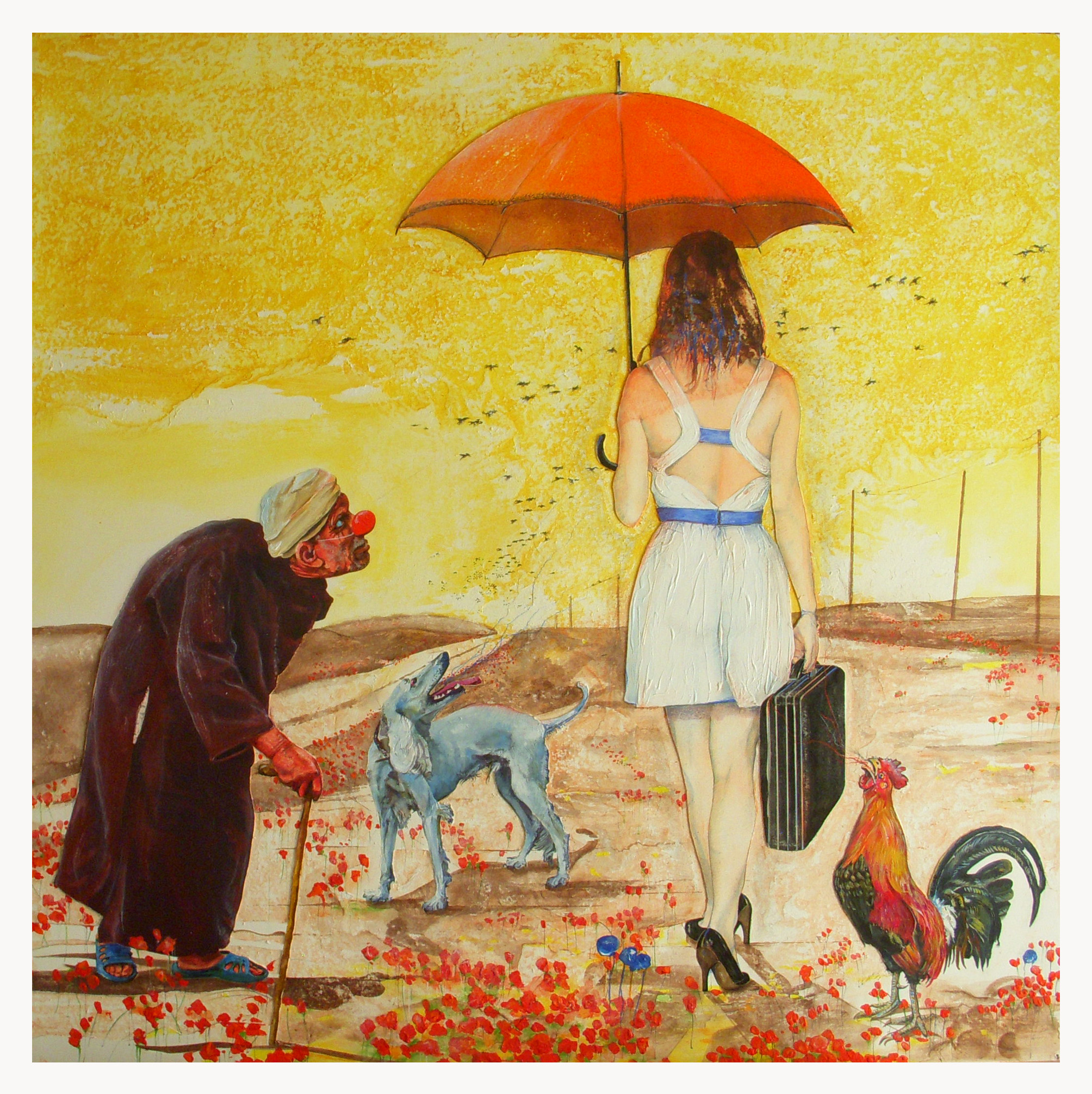 La dame au parapluie rouge: A Troika! background