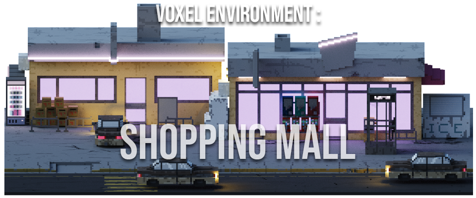 Voxel Environment : Shopping Mall Asset