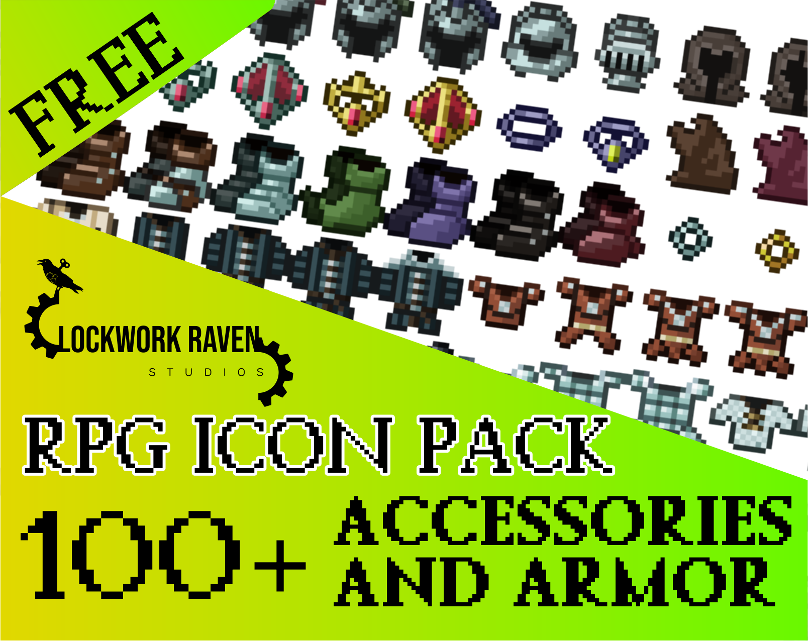 FREE RPG Icon Pack - 100+ Accessories and Armor - Clockwork Raven ...