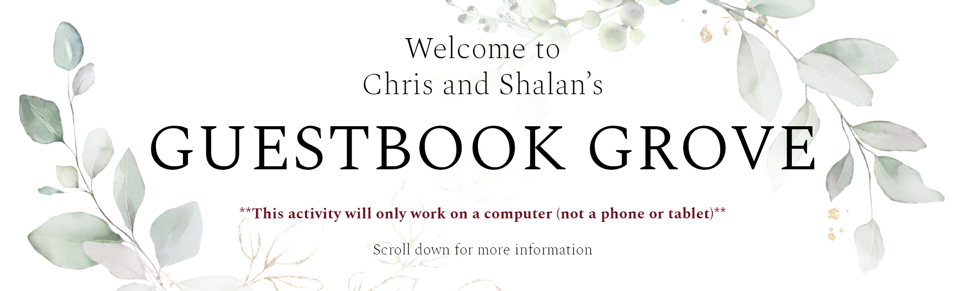 Wedding Trees: Shalan and Chris's Guestbook Grove