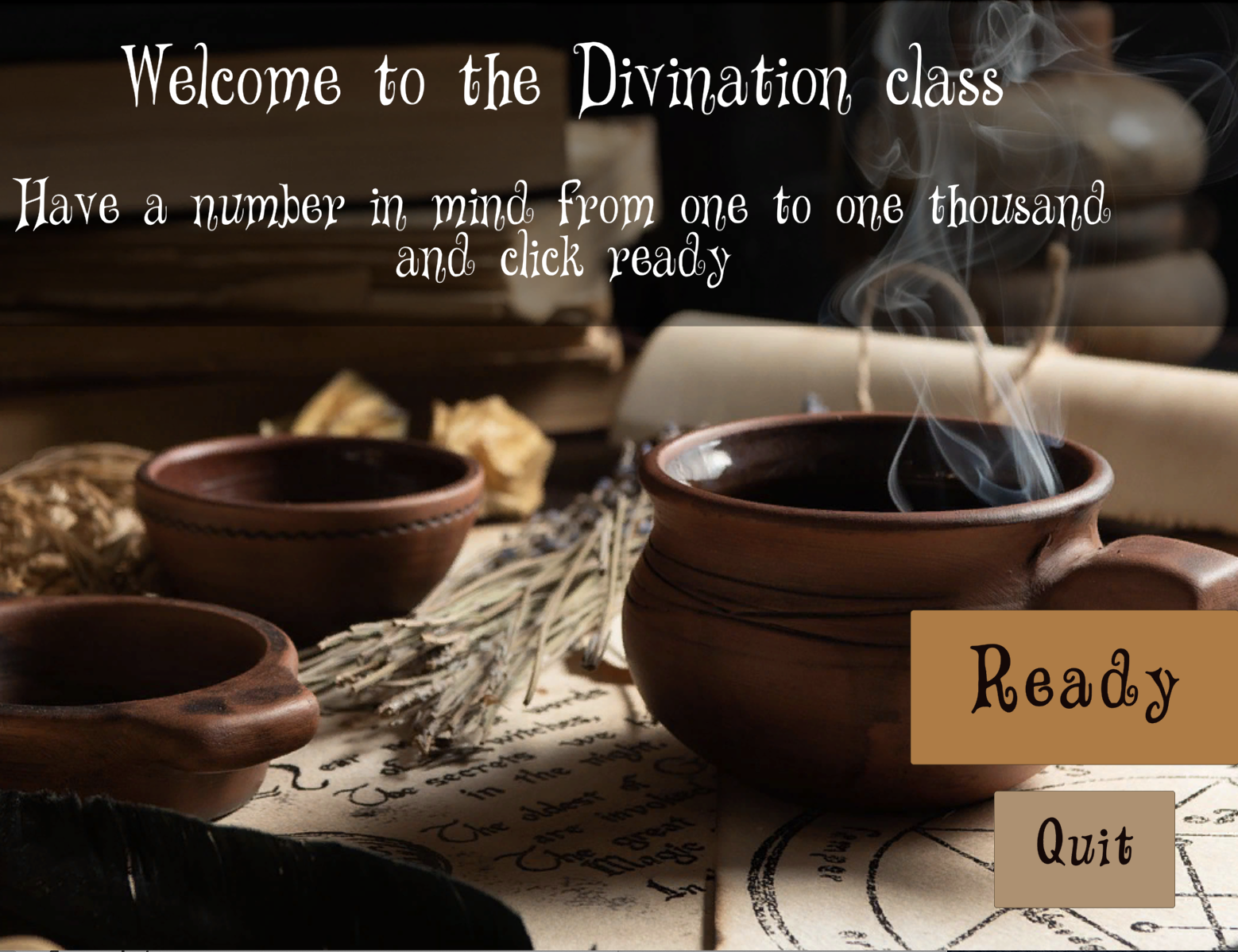 Divination (Number Wizard Game)