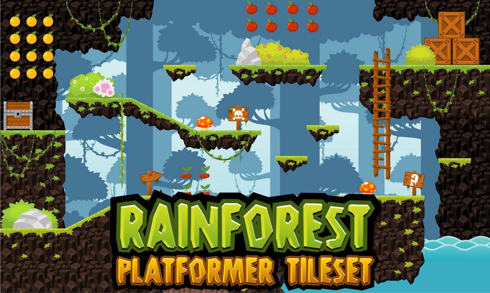 Rainforest - Platformer Tileset