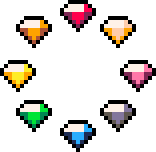 The 8 Pico Emeralds displayed in circle
