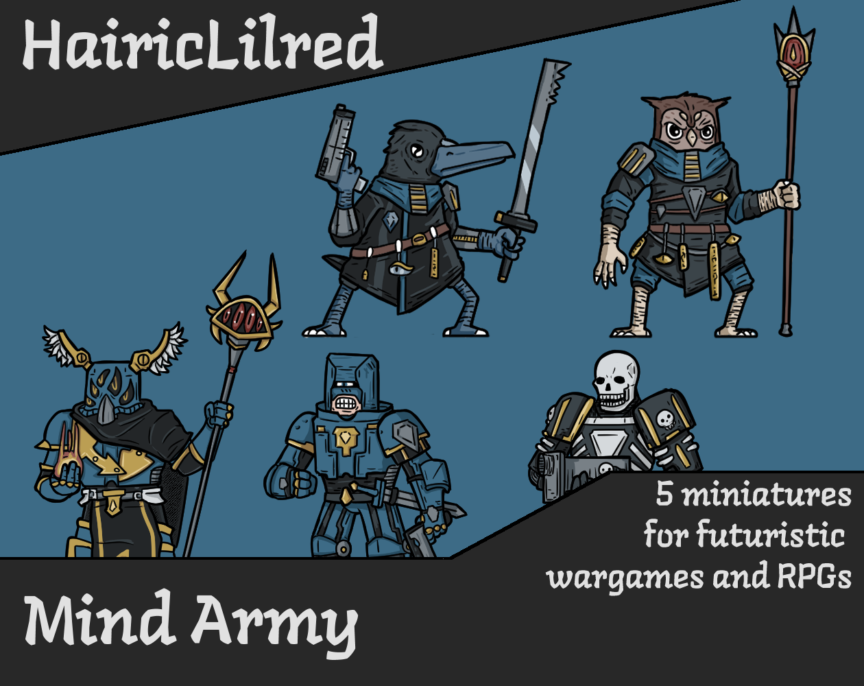 Hairic Paper Minis - Wargame Mind Army pack