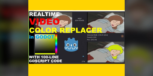 Cover image for Video color replacer - Free demo and Godot / GDScript tutorial + source code!