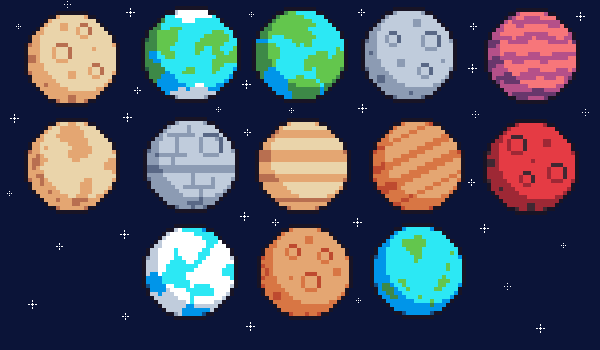 small space with planets