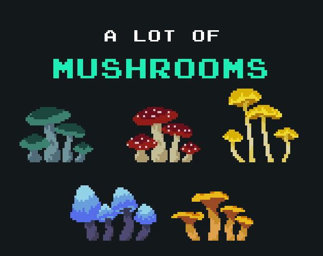 A Lot Of Mushrooms Pixel Art By Sanctumpixel