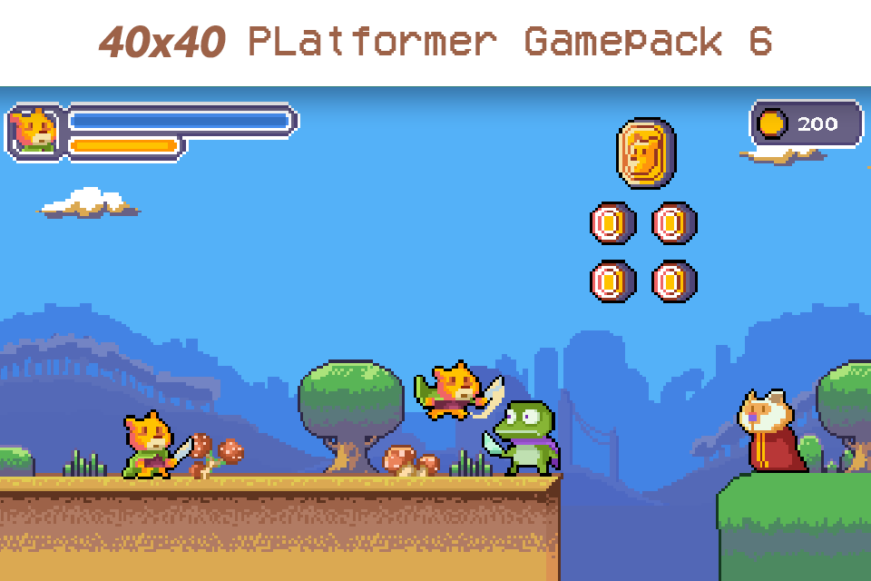 40x40 BEAR Platformer Gamepack by Fassous