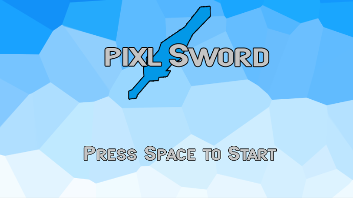 Screenshot of Pixl Sword title screen.