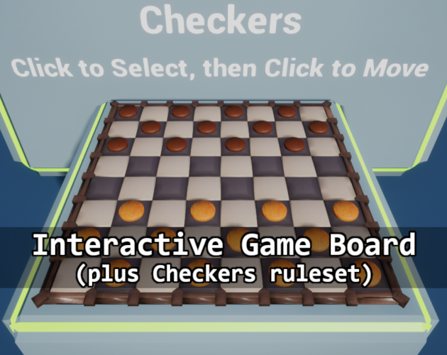 Interactive Game Board plus Checkers for UE4 by Skyboy Games