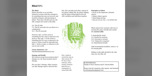Cover image for Blind RPG