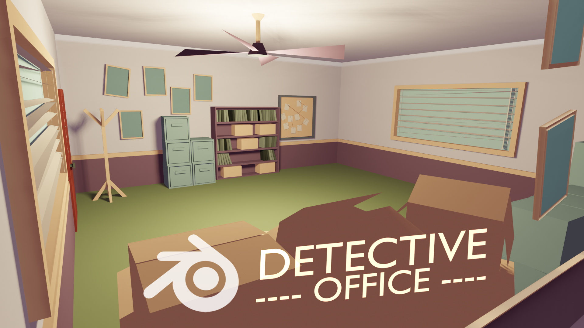 Detective office illustration