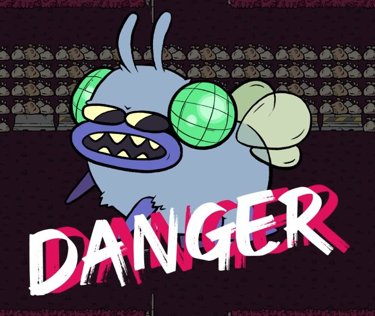 Danger splash screen of new enemy, gly