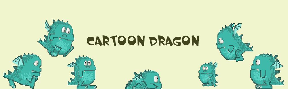 Free Cartoon Dragon Sprite Pack