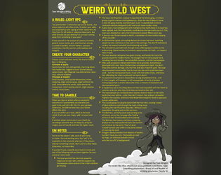 Weird Wild West - A One-Page RPG   - A one-shot RPG of magic in the Old West 