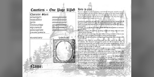 Cover image for Courtiers One Page RPG