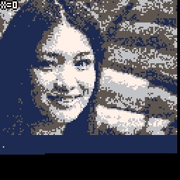 Straight hair woman picture converted to pico8 with ImgToPico8
