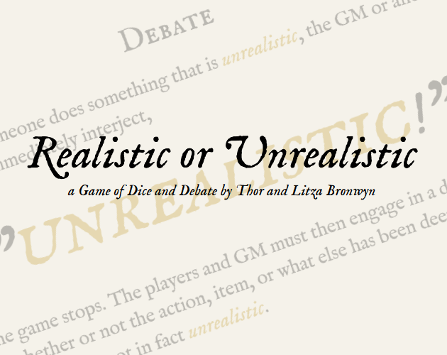 Cover image for Realistic or Unrealistic