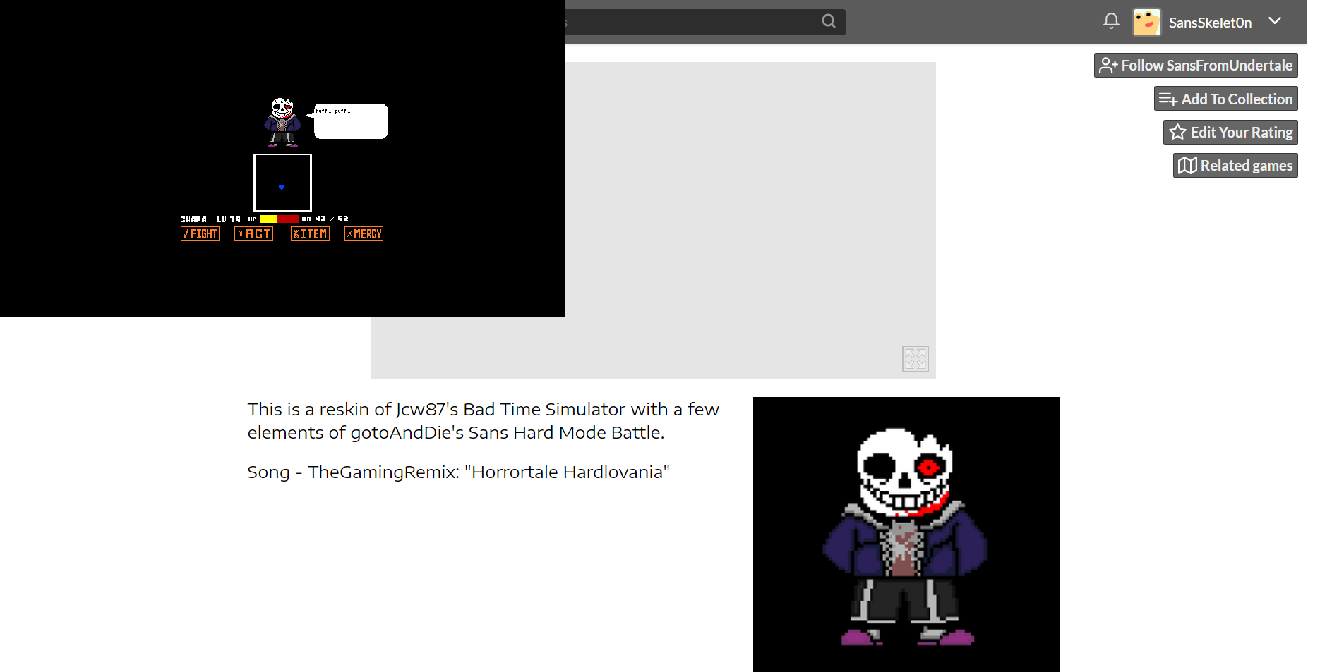 Bad Time Simulator: HorrorTale  Play Online Free Browser Games