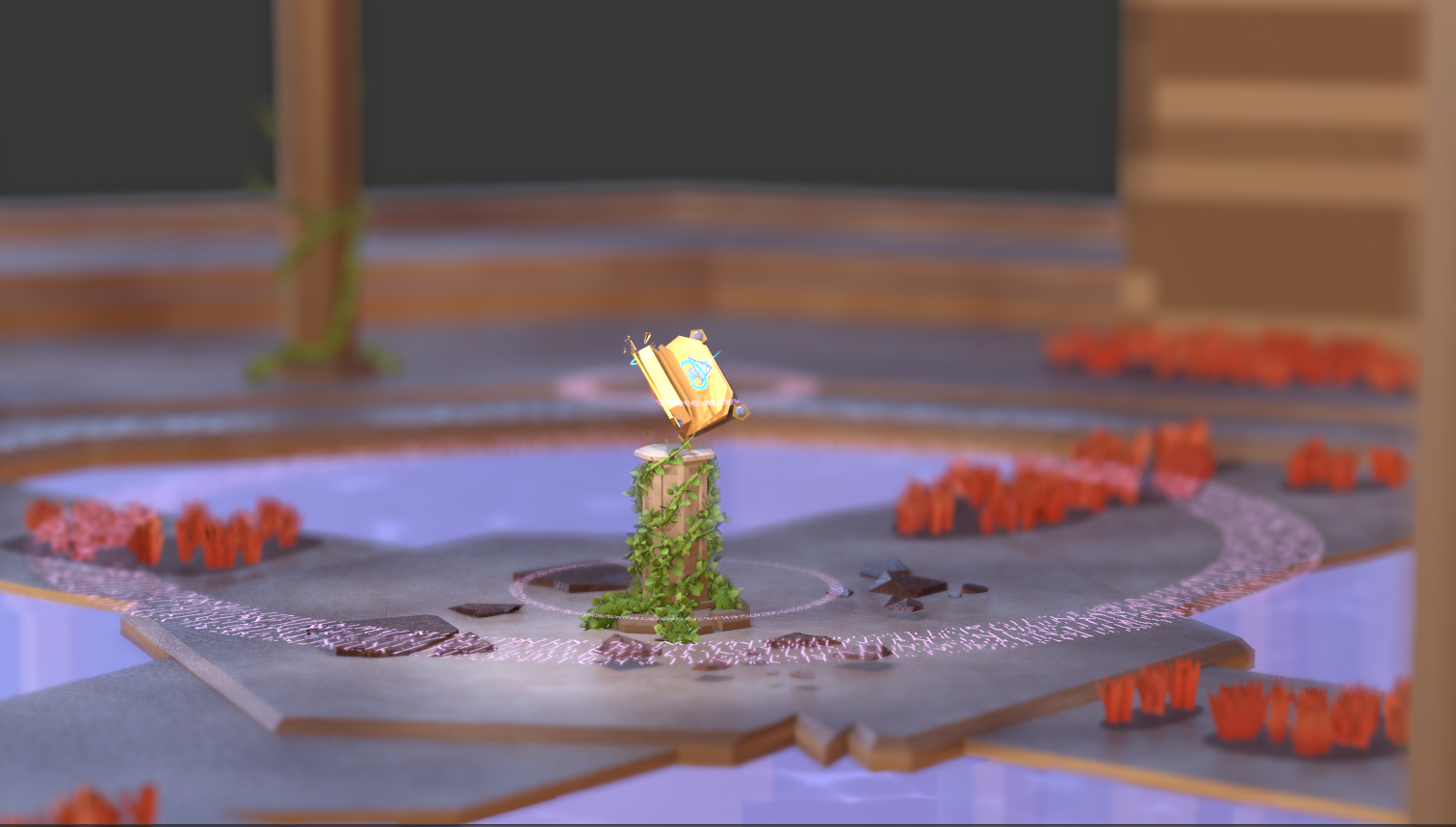 Stylized Spell Book In A Temple