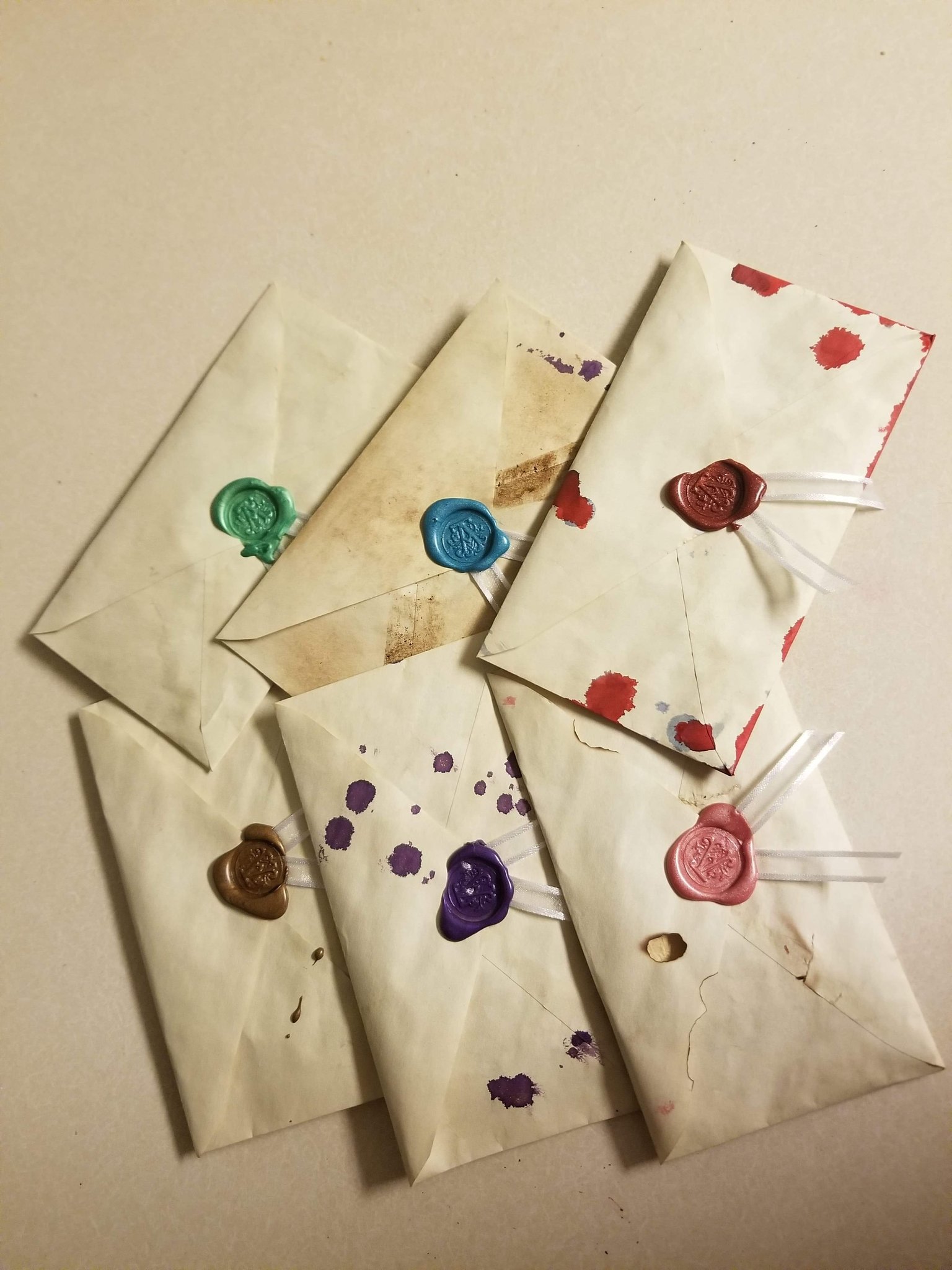 Envelopes used to play The Spirit of Small Gifts