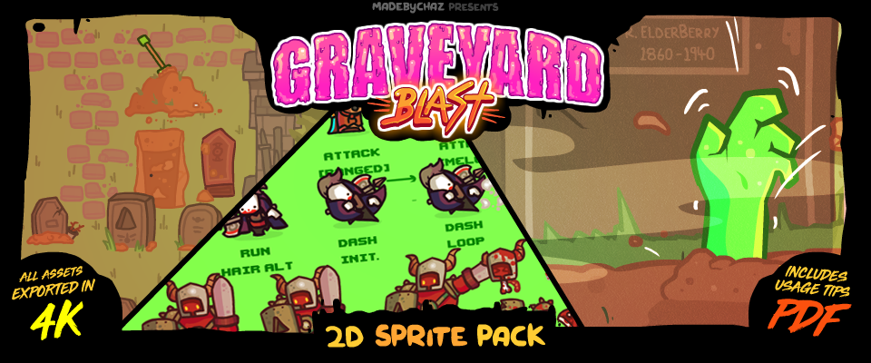 Graveyard Blast - 2D Game Sprites Asset Pack
